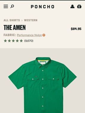 Poncho Outdoors "The Amen" Western Performance Shirt